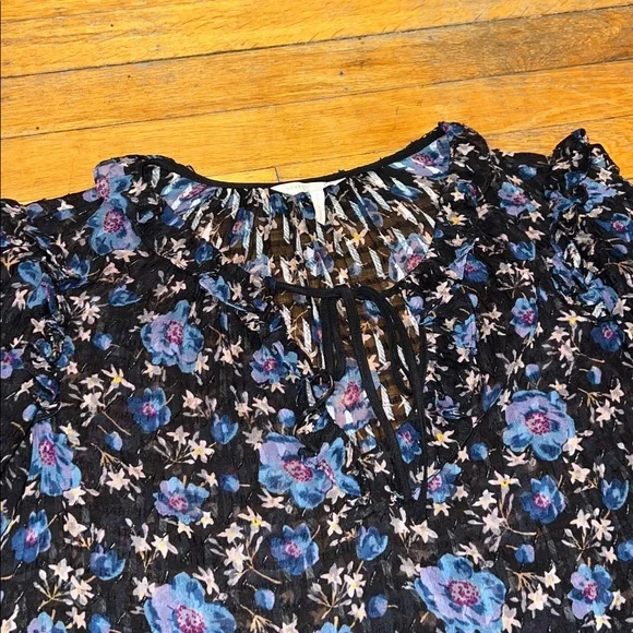 Rebecca Taylor Solstice Floral Pullover Silk Blouse, size 2 / Small - Picture 2 of 15